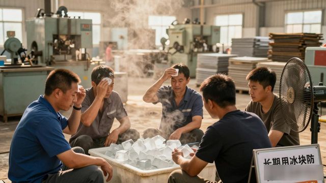 车间高温不用愁 武汉防暑降温冰块成了工人的救命凉方